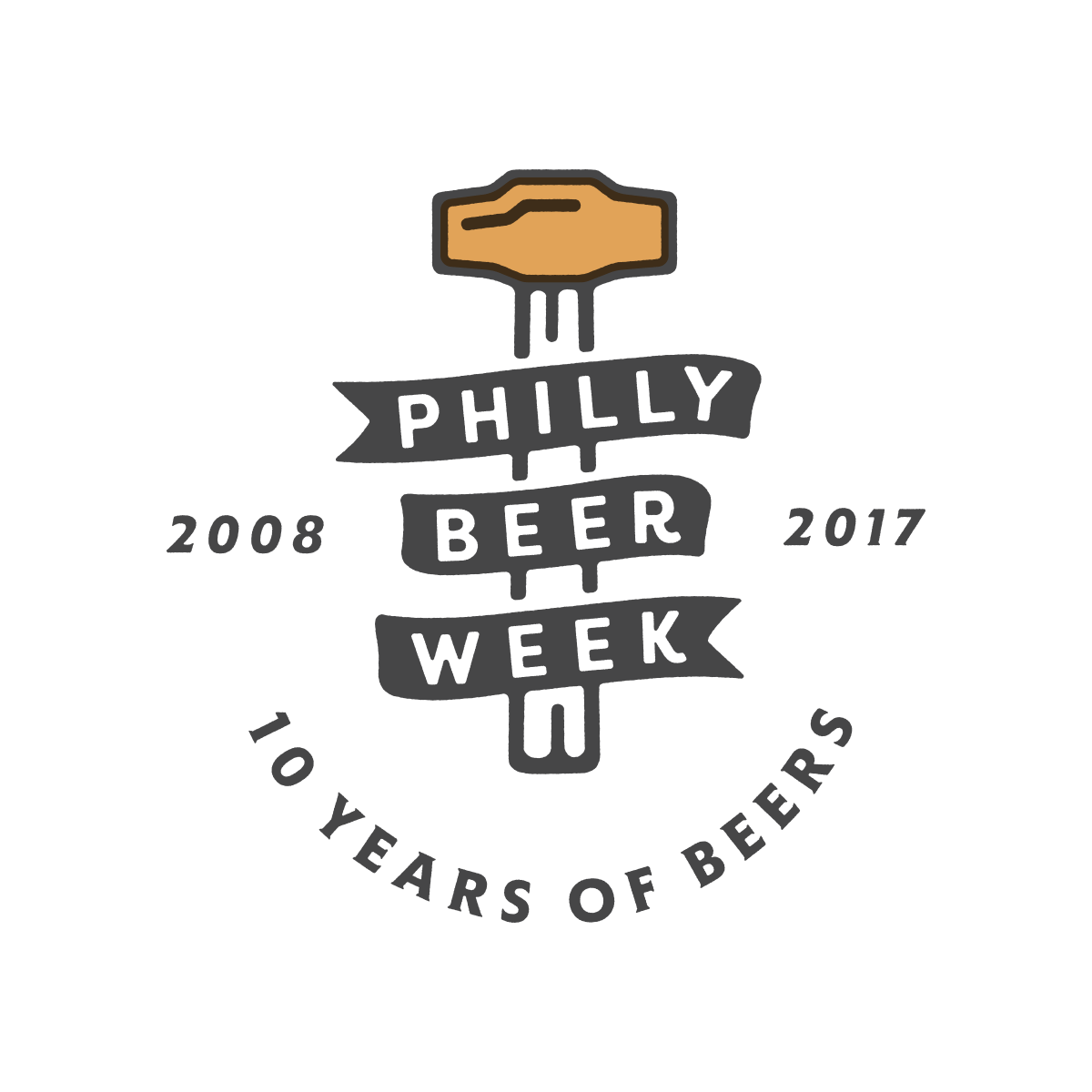 Logo for Philly Beer Week's ten year anniversary
